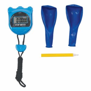 Tiger Tribe Beat the Clock Stopwatch Set - Blue digital stopwatch, two blue balloons, small pencil