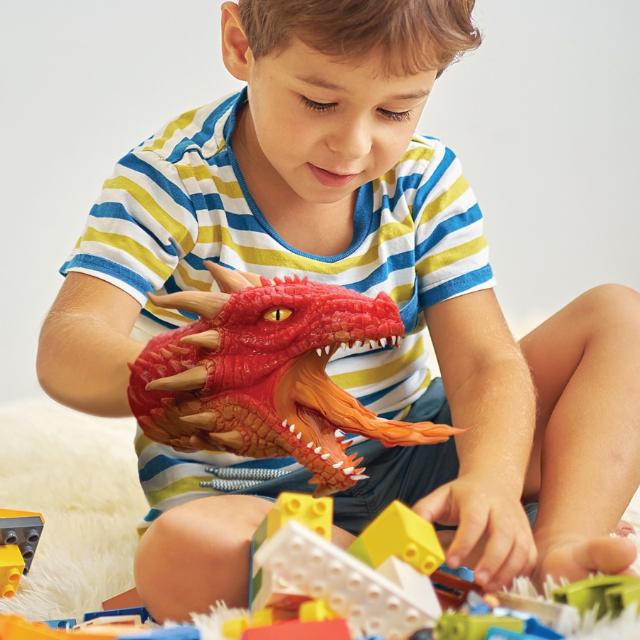 Impulse Toys - Boy and Red Dragon Hand Puppet