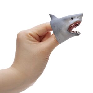 Schylling Shark Baby Finger Puppet on fingers