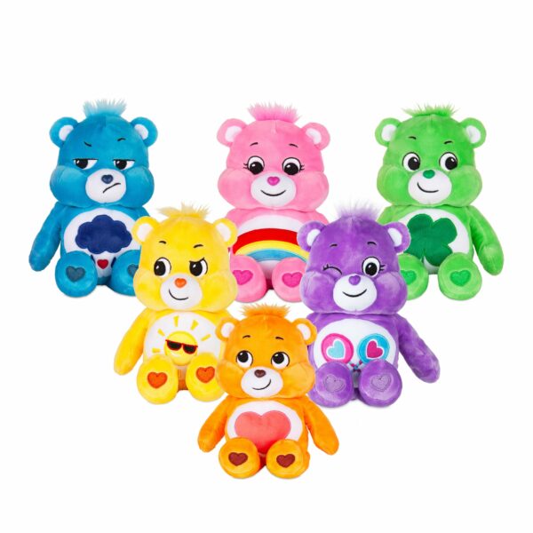 Care Bears Bean Plush Group: Tenderheart Bear, Share Bear, Grumpy Bear, Good Luck Bear, Funshine Bear, Cheer Bear