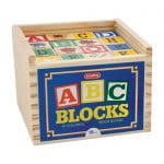 Alphabet Wood Blocks in box front angle