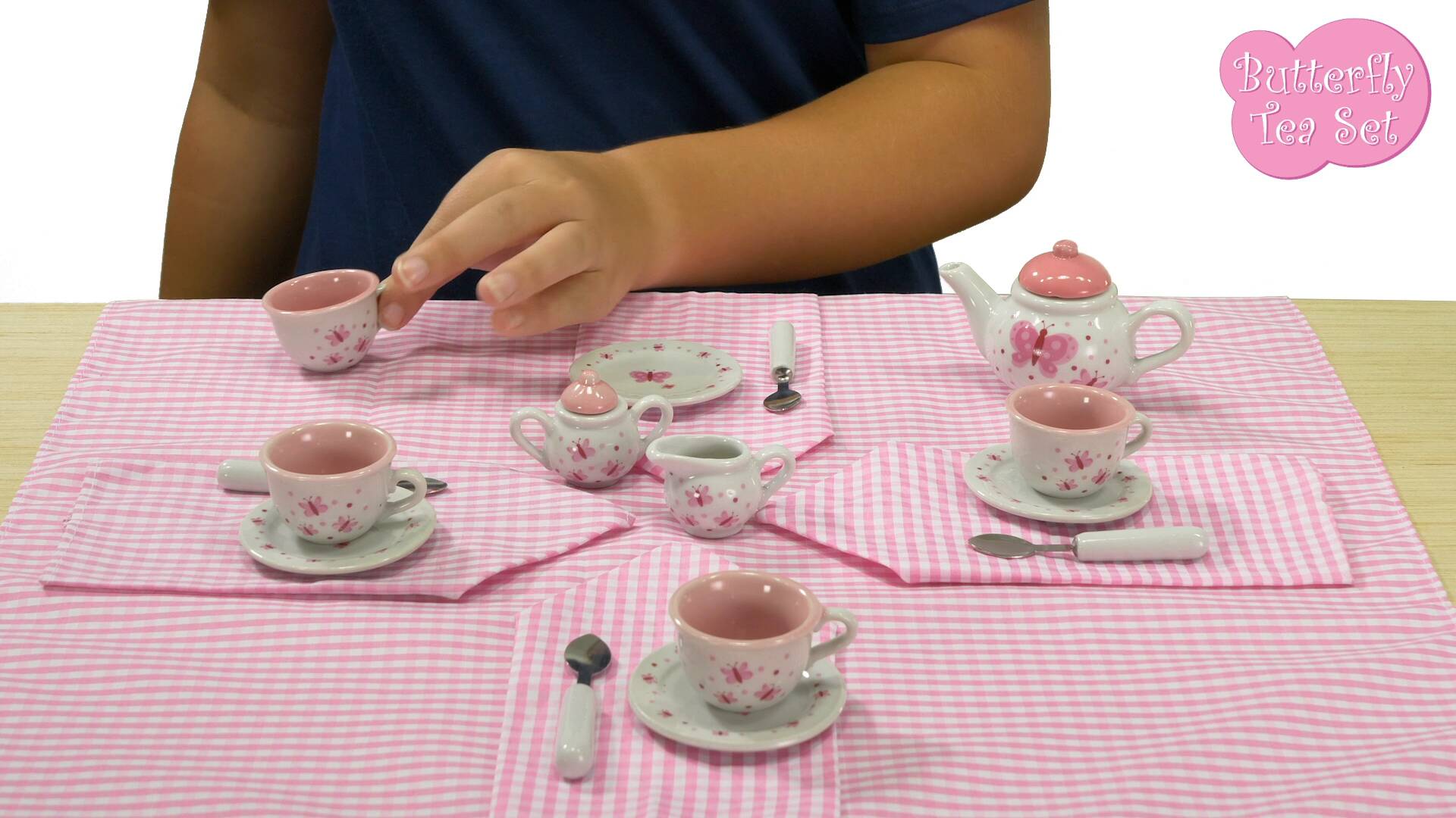 Butterfly Tea Set Basket Schylling