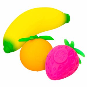 Nee Doh Groovy Fruit: Banana, Orange, Strawberry Squeeze Toy