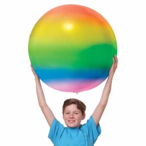 Jumbo Jelly Ball - Boy holding large inflated ball