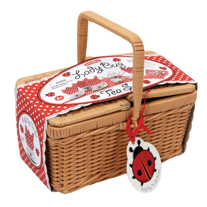 schylling ladybug tea set basket