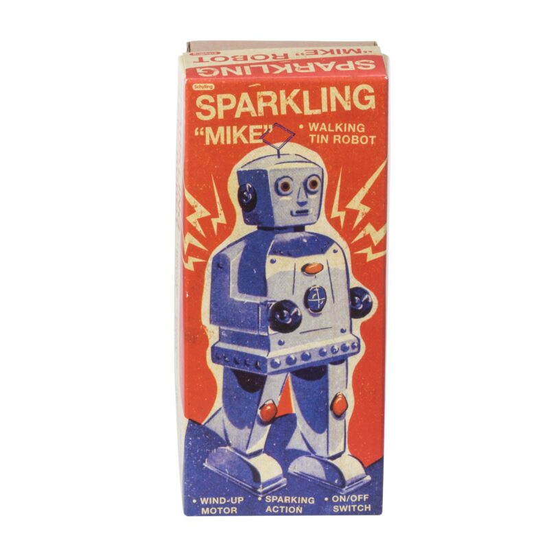 HOLIDAY SALE! SPARKLING MIKE ROBOT WINDUP TIN TOY SCHYLLING 