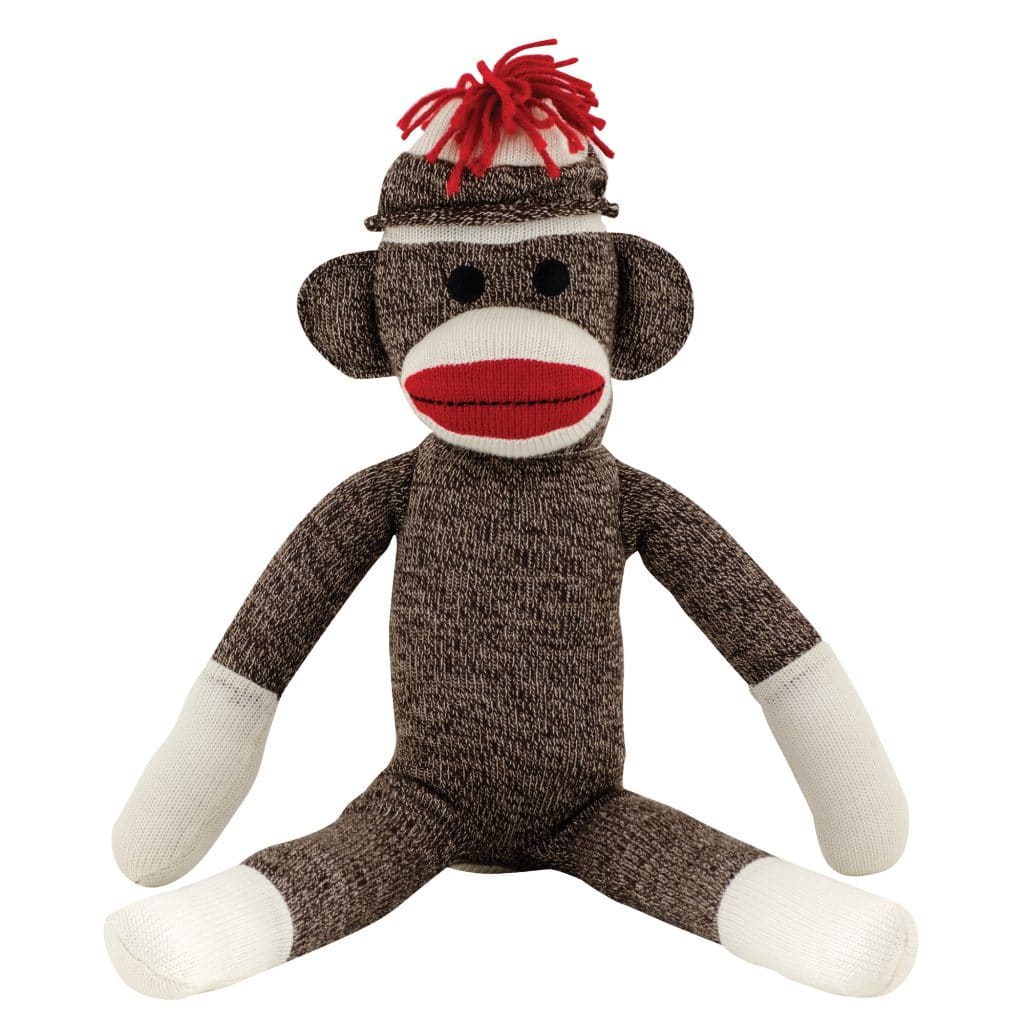 SCHYLLING Brown Baby Sock Monkey Plush Stuffed Animal 7" NEW WITH TAGS