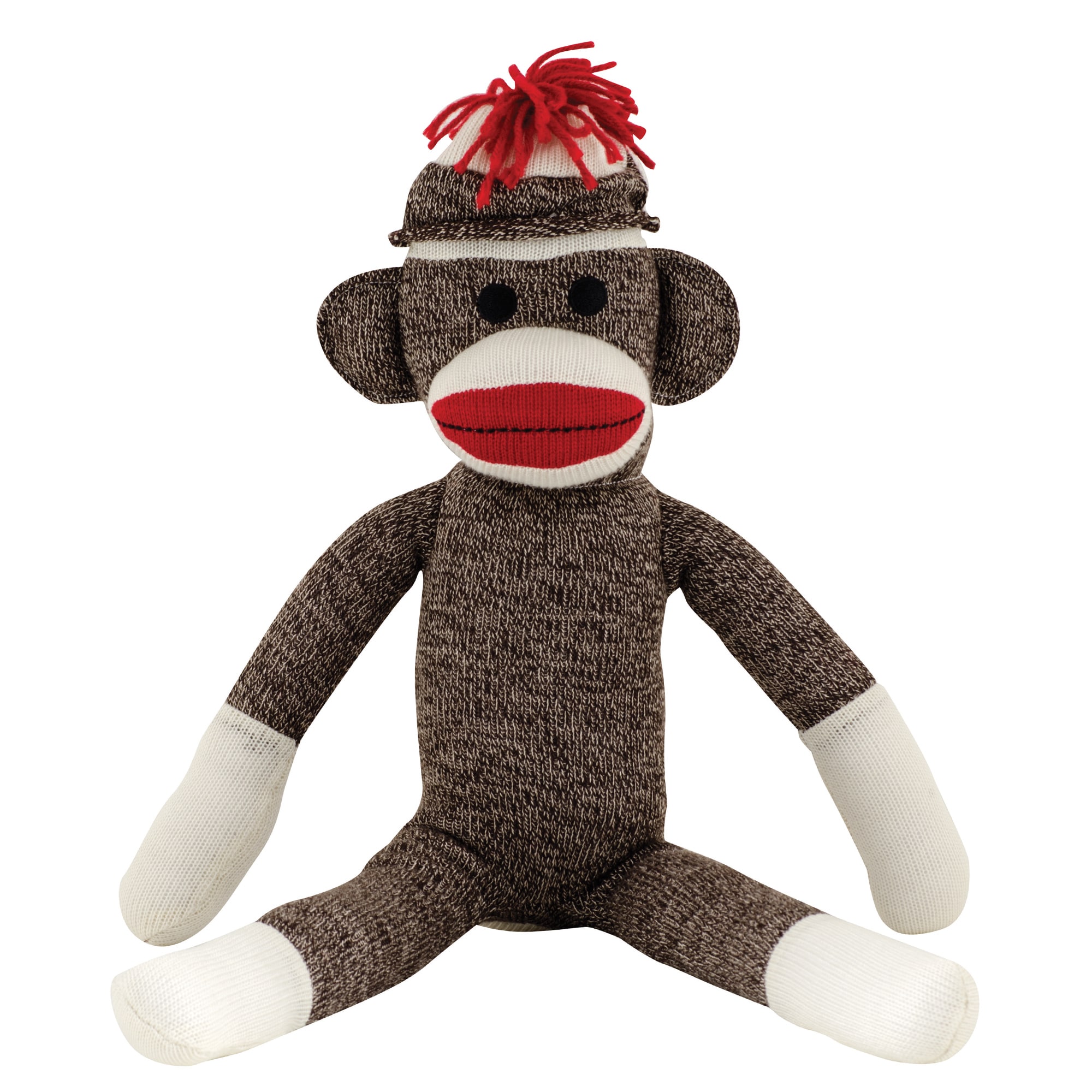 Schylling Sock Monkey Classic Retro Brown Red Lips 20" Tall NEW!