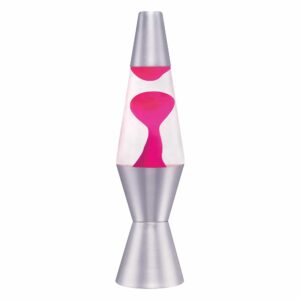 11.5” LAVA® Lamp – pink wax, clear liquid, silver base and cap