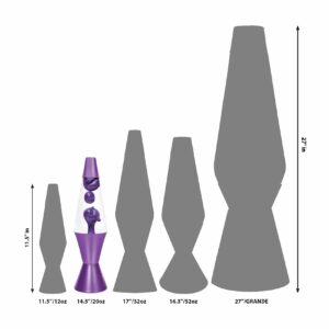 14.5” LAVA® Lamp Metallic – Purple/Clear/Purple Size Comparison