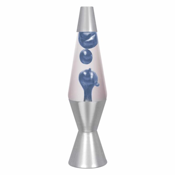 14.5” LAVA® Lamp Metallic – blue metallic wax, clear liquid, silver base and cap