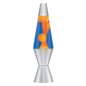 14.5” LAVA® Lamp – orange wax, blue liquid, silver base and cap