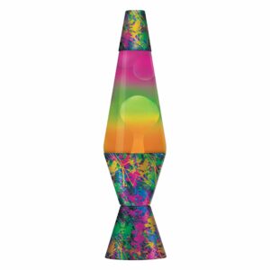 14.5” LAVA® Lamp Colormax PaintBall – white wax, clear liquid, tricolor globe, paintball splatter base and cap