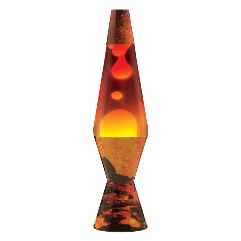 14.5” LAVA® Lamp Colormax Volcano – white wax, clear liquid, tricolor globe, volcanic base and cap