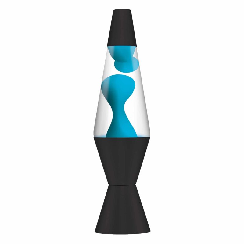 14.5” LAVA® Lamp Neon – neon blue wax, clear liquid, black base and cap