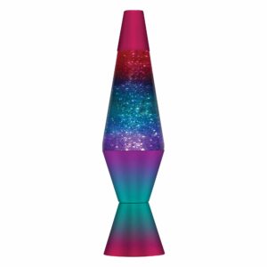 14.5” LAVA® Lamp Berry – glitter, clear liquid, tricolor globe, berry rainbow base and cap