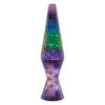 14.5” LAVA® Lamp Colormax Galaxy – silver star glitter, clear liquid, tricolor globe, galaxy base and cap