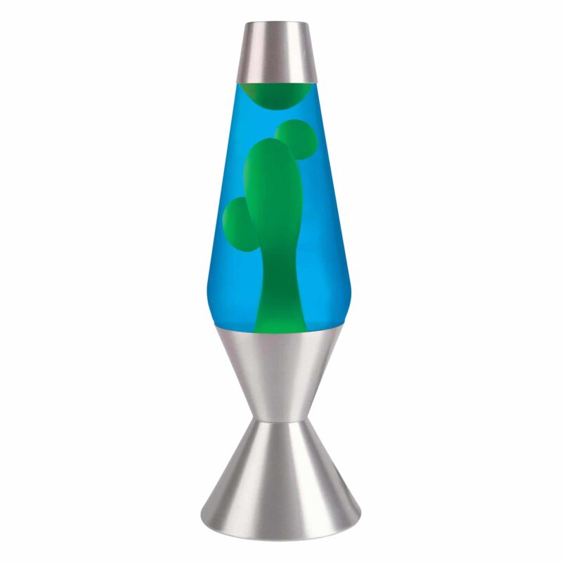 16.3” LAVA® Lamp – yellow wax, blue liquid, silver base and cap