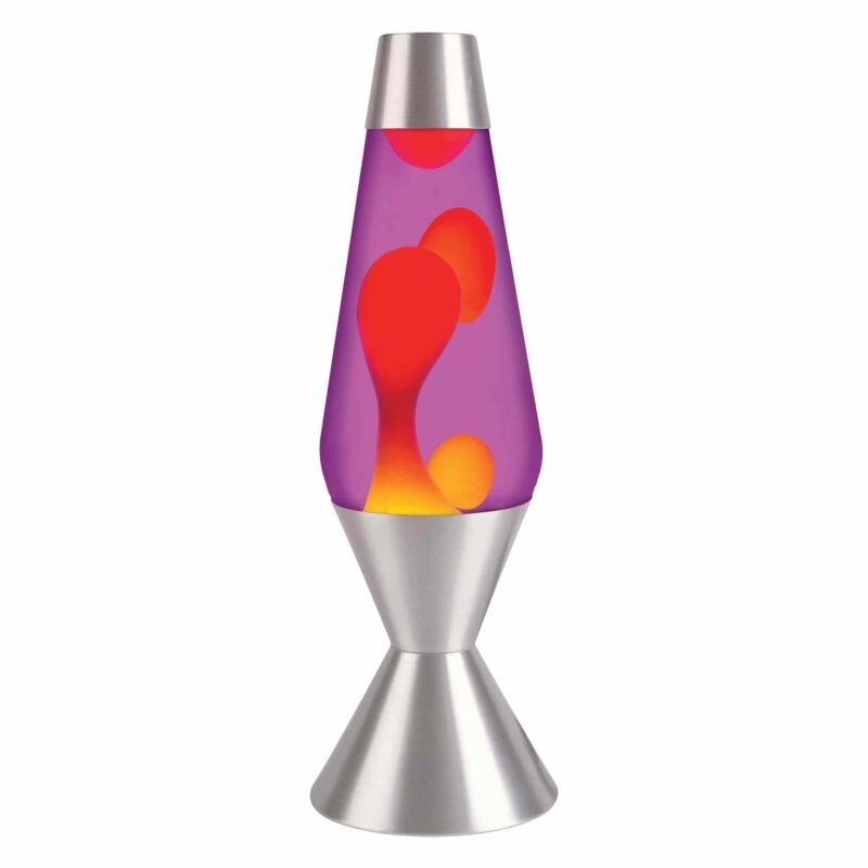 16.3” LAVA® Lamp – yellow wax, purple liquid, silver base and cap