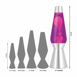 27” LAVA® Lamp Grande – Pink/Purple/Silver Size Comparison