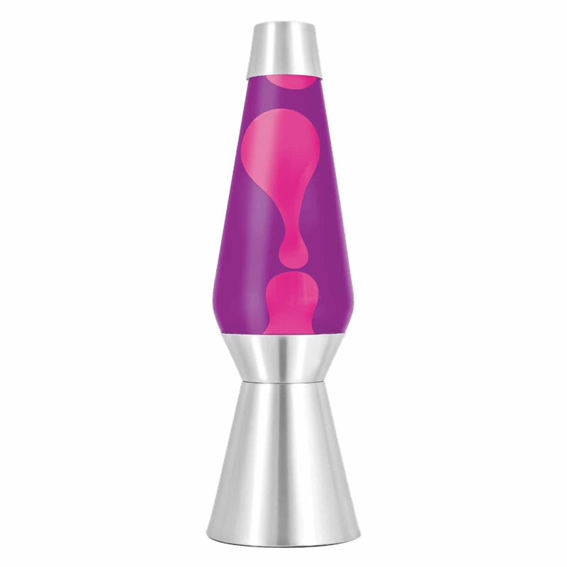 27” LAVA® Lamp Grande – pink wax, purple liquid, silver base and cap