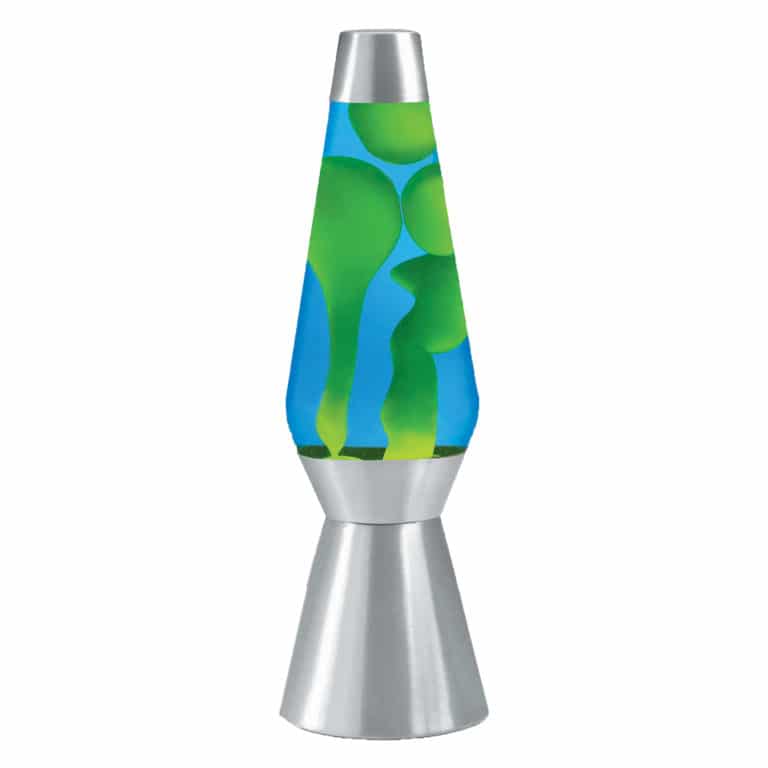 27” LAVA® Lamp Grande – yellow wax, blue liquid, silver base and cap