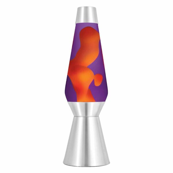 27” LAVA® Lamp Grande – yellow wax, purple liquid, silver base and cap