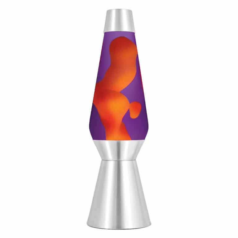 27” LAVA® Lamp Grande – yellow wax, purple liquid, silver base and cap