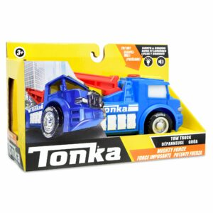 Tonka mighty force tow truck in package side view