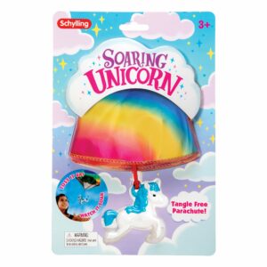 Unicorn with parachute toy in blister card package