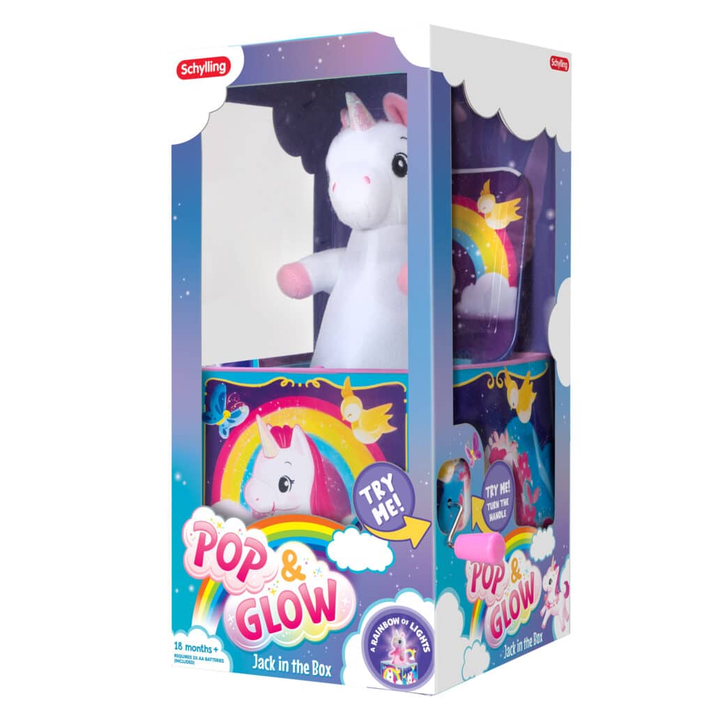 Pop & Glow Unicorn Jack in the Box Schylling