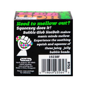 Nee Doh Bubble Glob Squeeze Ball in box bottom with upc code