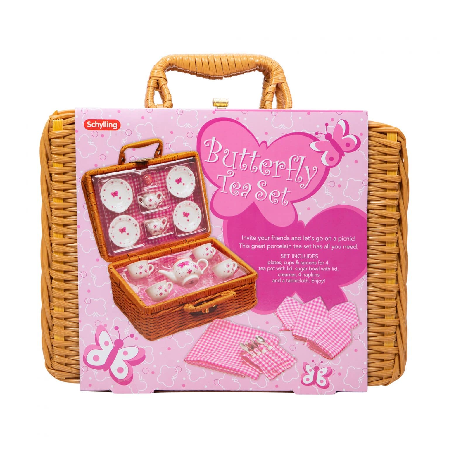 Butterfly Tea Set Basket Schylling