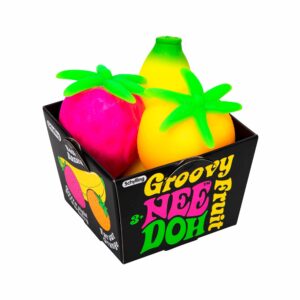 Nee Doh Groovy Fruit Package with lid off