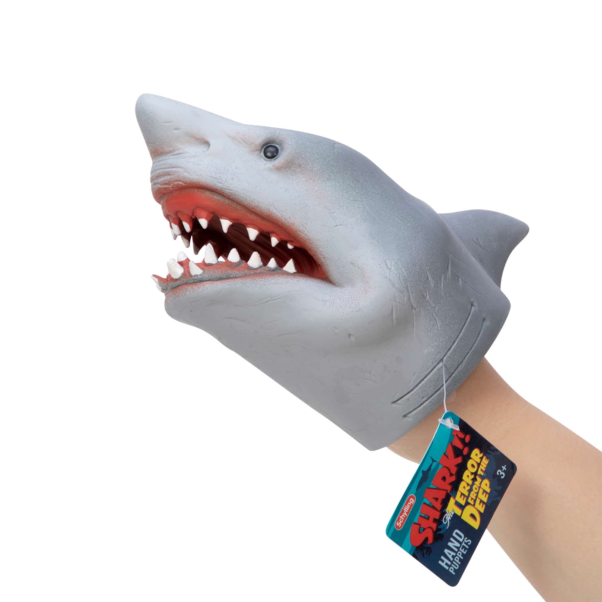 plush shark hand puppet