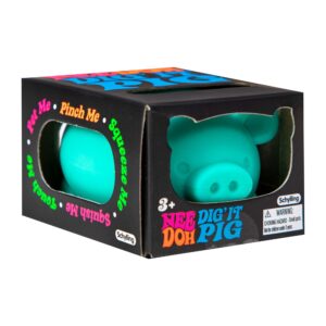 NeeDoh Dig it Pig Teal in Package - Angle Right