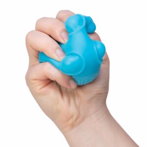 NeeDoh Happy Snappy - Hand squeezing blue Happy Snappy