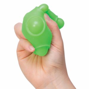 NeeDoh Happy Snappy - Hand squeezing green Happy Snappy