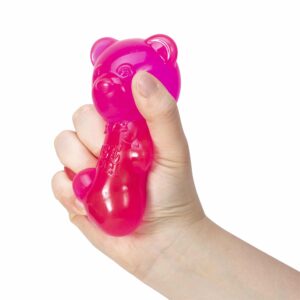 NeeDoh Gummy Bear - Hand squeezing Pink Gummy Bear