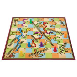 Snakes and Ladders Game Board Top Angle