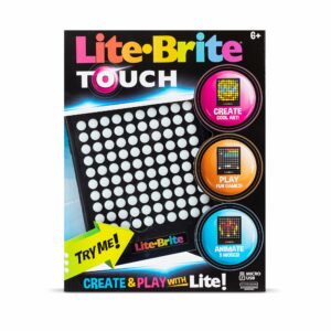 Lite Brite Touch Package Front - Create Cool Art, Play Fun Games, and Animate 5 Modes