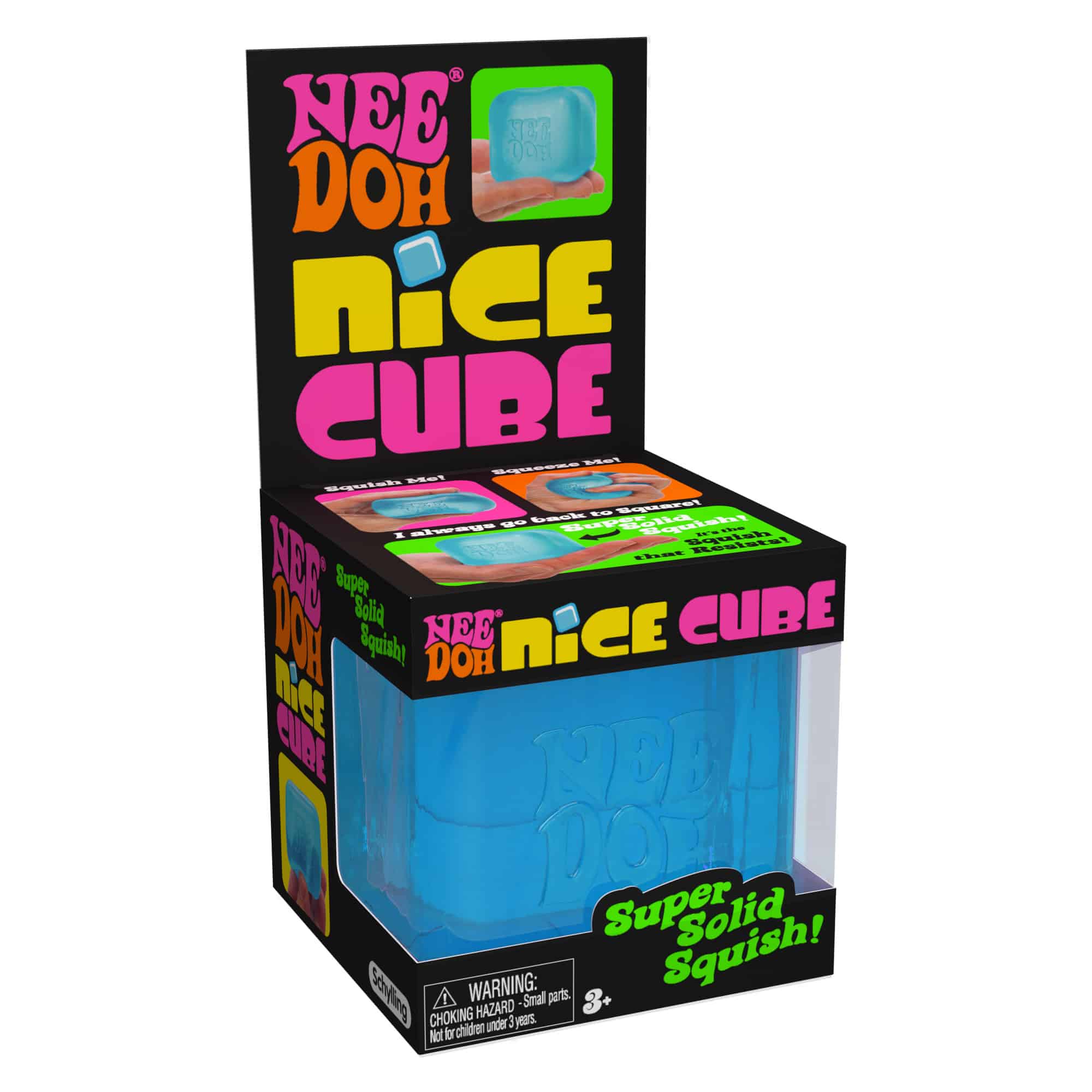 Schylling NeeDoh Nice Cube - Sensory Fidget Toy for Your Best Mellow and  Chill - Square Shape with Groovy Goo Filling in Assorted Colors Blue Pink