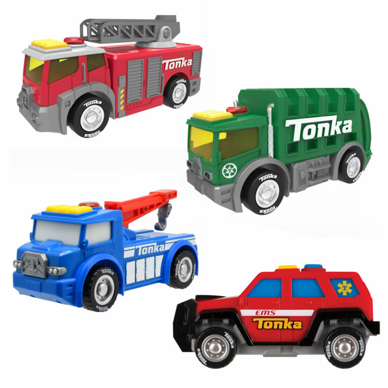 Tonka Mighty Force - Group - Fire Truck, Garbage Truck, Tow Truck, and First Responder Vehicle